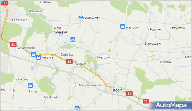 mapa Twardów, Twardów na mapie Targeo