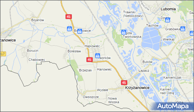mapa Tworków, Tworków na mapie Targeo