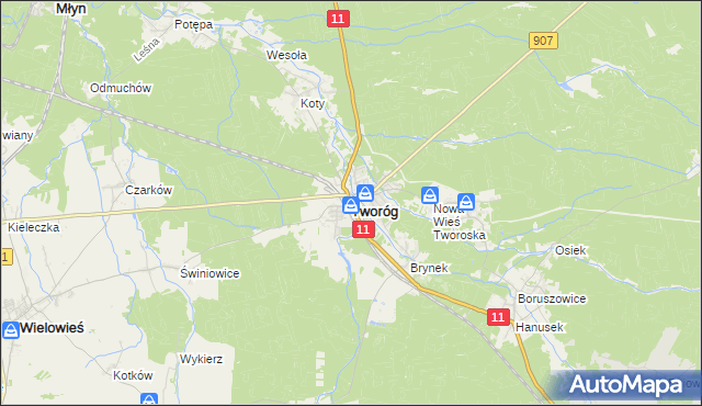 mapa Tworóg, Tworóg na mapie Targeo