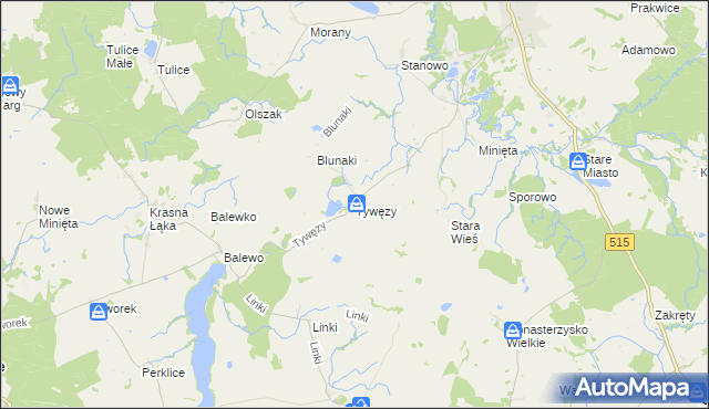 mapa Tywęzy, Tywęzy na mapie Targeo