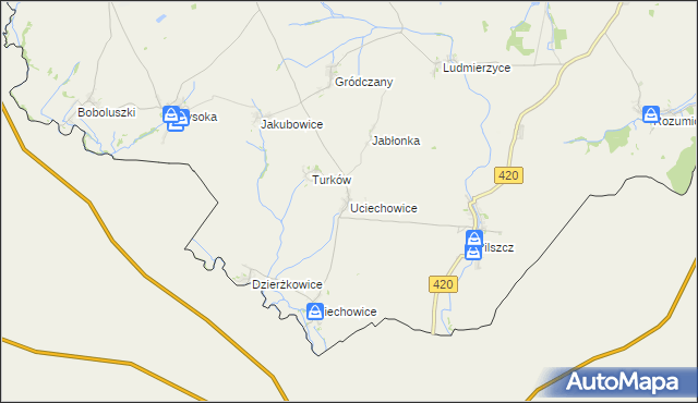 mapa Uciechowice, Uciechowice na mapie Targeo