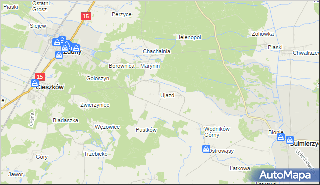 mapa Ujazd gmina Cieszków, Ujazd gmina Cieszków na mapie Targeo