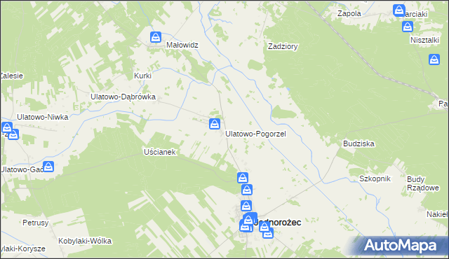 mapa Ulatowo-Pogorzel, Ulatowo-Pogorzel na mapie Targeo