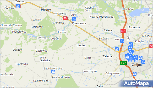 mapa Uleniec, Uleniec na mapie Targeo