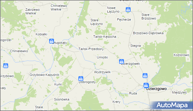 mapa Umiotki, Umiotki na mapie Targeo