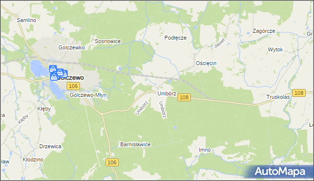 mapa Unibórz, Unibórz na mapie Targeo