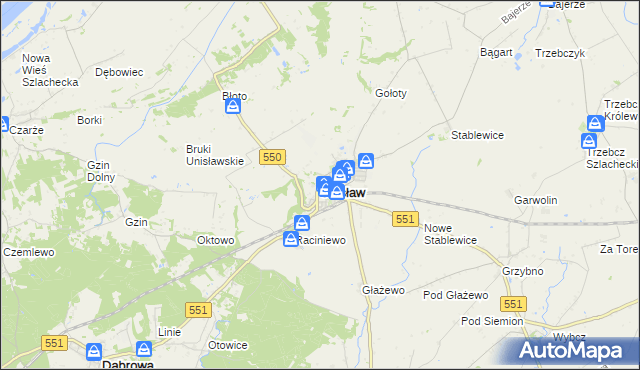 mapa Unisław powiat chełmiński, Unisław powiat chełmiński na mapie Targeo