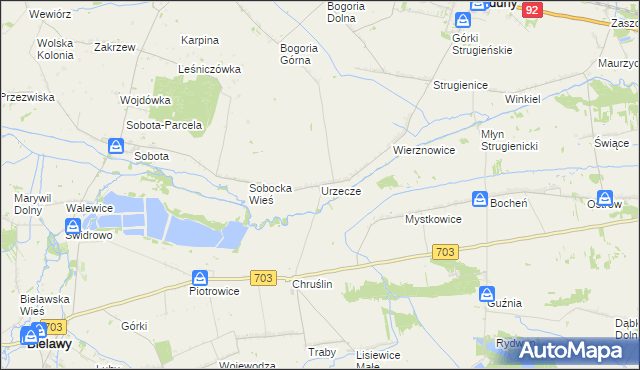 mapa Urzecze gmina Zduny, Urzecze gmina Zduny na mapie Targeo