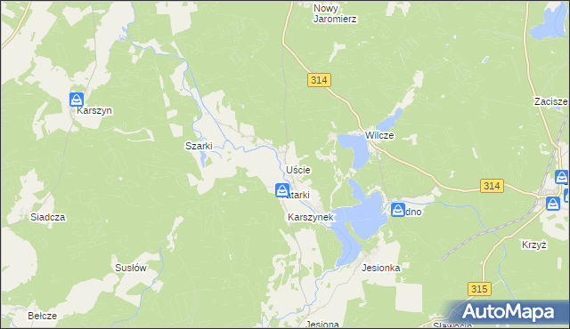 mapa Uście, Uście na mapie Targeo