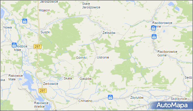 mapa Ustronie gmina Lwówek Śląski, Ustronie gmina Lwówek Śląski na mapie Targeo