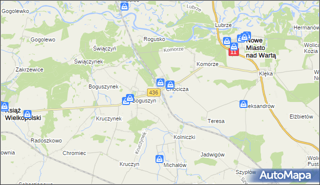 mapa Utrata gmina Nowe Miasto nad Wartą, Utrata gmina Nowe Miasto nad Wartą na mapie Targeo