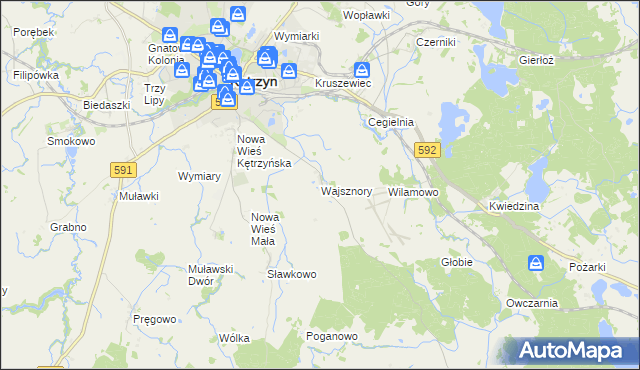 mapa Wajsznory, Wajsznory na mapie Targeo