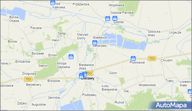 mapa Walewice Osada, Walewice Osada na mapie Targeo