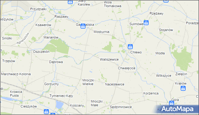 mapa Waliszewice, Waliszewice na mapie Targeo