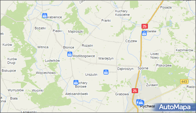 mapa Wardężyn, Wardężyn na mapie Targeo