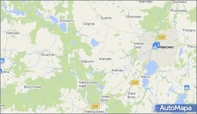 mapa Warkałki, Warkałki na mapie Targeo