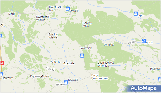 mapa Warmiak, Warmiak na mapie Targeo