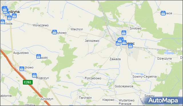 mapa Waszkowo, Waszkowo na mapie Targeo