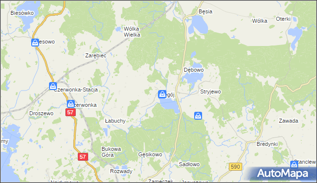 mapa Węgój, Węgój na mapie Targeo