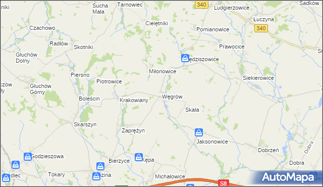 mapa Węgrów gmina Długołęka, Węgrów gmina Długołęka na mapie Targeo