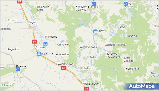 mapa Węgrzynówek, Węgrzynówek na mapie Targeo