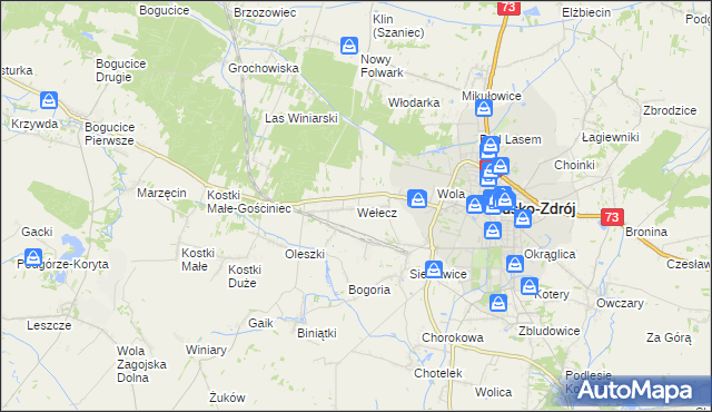 mapa Wełecz, Wełecz na mapie Targeo