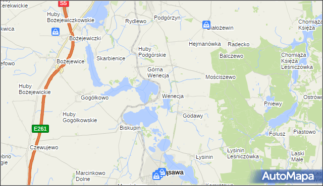 mapa Wenecja gmina Żnin, Wenecja gmina Żnin na mapie Targeo