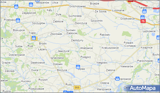 mapa Wiatowice, Wiatowice na mapie Targeo