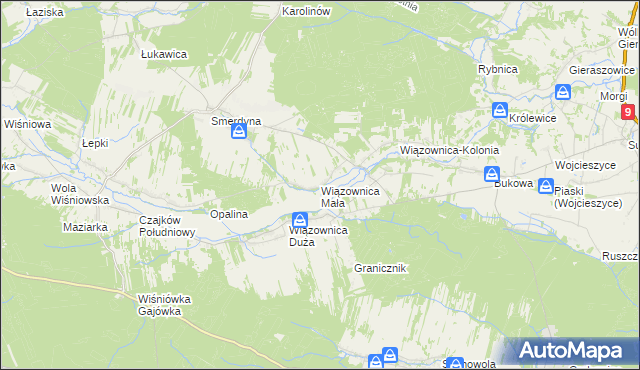 mapa Wiązownica Mała, Wiązownica Mała na mapie Targeo