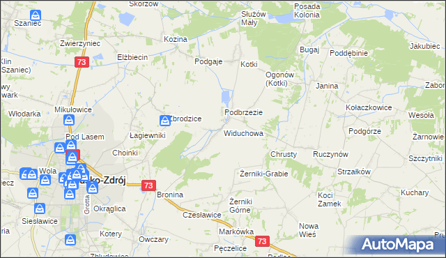 mapa Widuchowa gmina Busko-Zdrój, Widuchowa gmina Busko-Zdrój na mapie Targeo