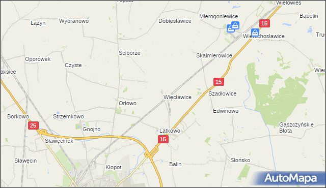 mapa Więcławice gmina Gniewkowo, Więcławice gmina Gniewkowo na mapie Targeo