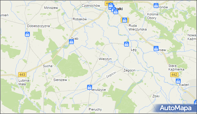 mapa Wieczyn, Wieczyn na mapie Targeo