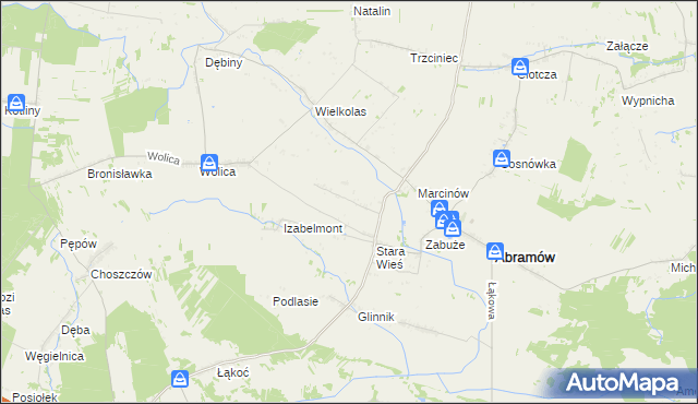 mapa Wielkie gmina Abramów, Wielkie gmina Abramów na mapie Targeo