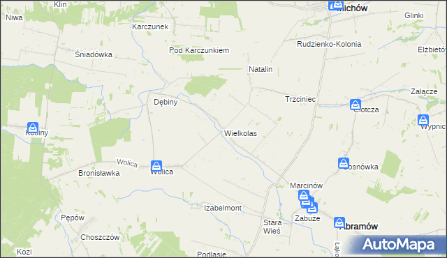 mapa Wielkolas, Wielkolas na mapie Targeo