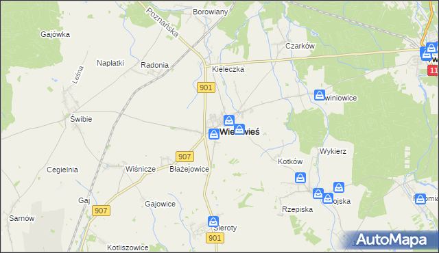 mapa Wielowieś powiat gliwicki, Wielowieś powiat gliwicki na mapie Targeo