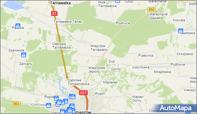 mapa Wieprzów Ordynacki, Wieprzów Ordynacki na mapie Targeo