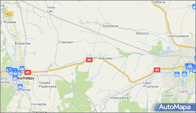 mapa Wierzbiec, Wierzbiec na mapie Targeo