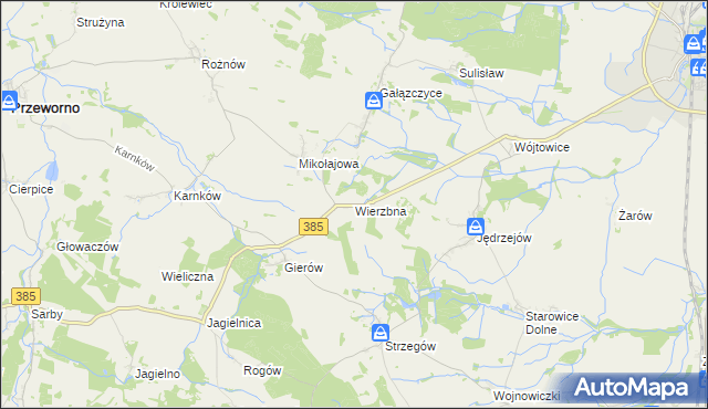 mapa Wierzbna gmina Grodków, Wierzbna gmina Grodków na mapie Targeo