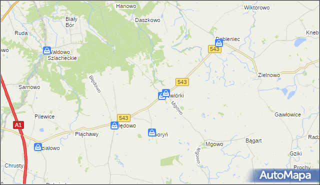 mapa Wiewiórki gmina Płużnica, Wiewiórki gmina Płużnica na mapie Targeo