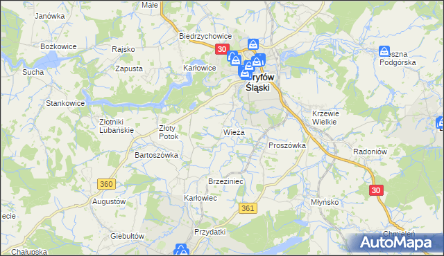 mapa Wieża, Wieża na mapie Targeo