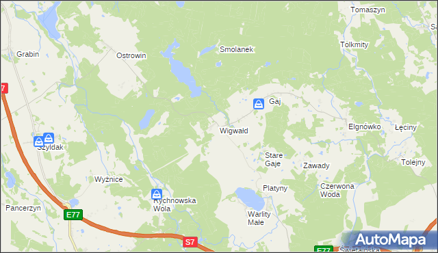 mapa Wigwałd, Wigwałd na mapie Targeo