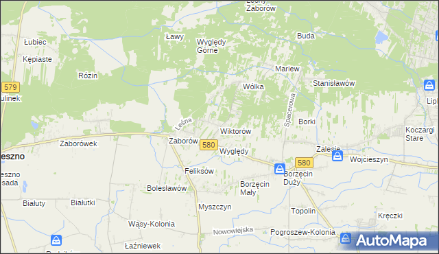 mapa Wiktorów gmina Leszno, Wiktorów gmina Leszno na mapie Targeo