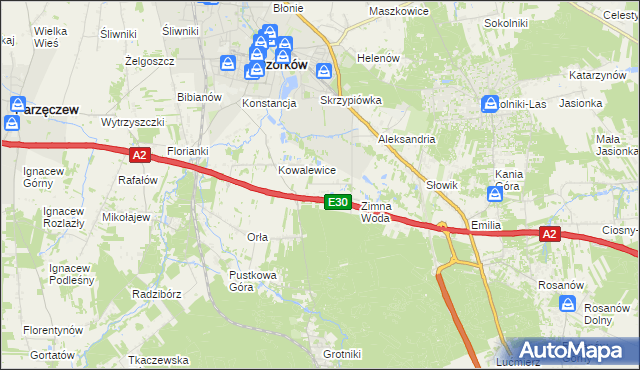 mapa Wiktorów gmina Zgierz, Wiktorów gmina Zgierz na mapie Targeo
