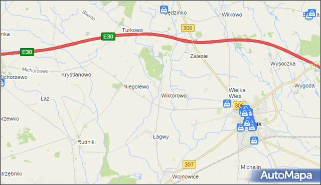 mapa Wiktorowo gmina Buk, Wiktorowo gmina Buk na mapie Targeo