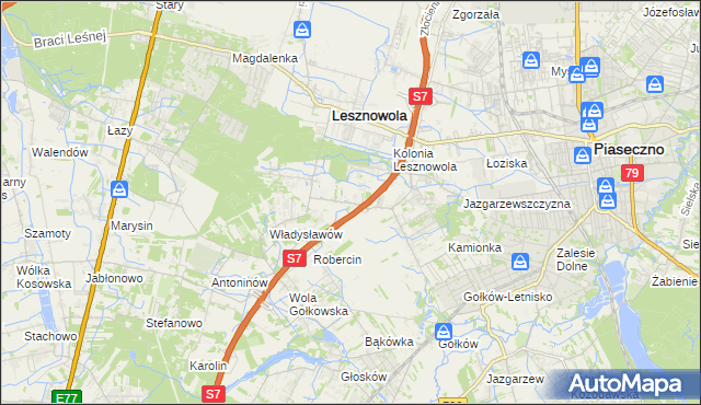 mapa Wilcza Góra gmina Lesznowola, Wilcza Góra gmina Lesznowola na mapie Targeo