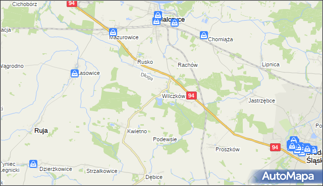 mapa Wilczków gmina Malczyce, Wilczków gmina Malczyce na mapie Targeo