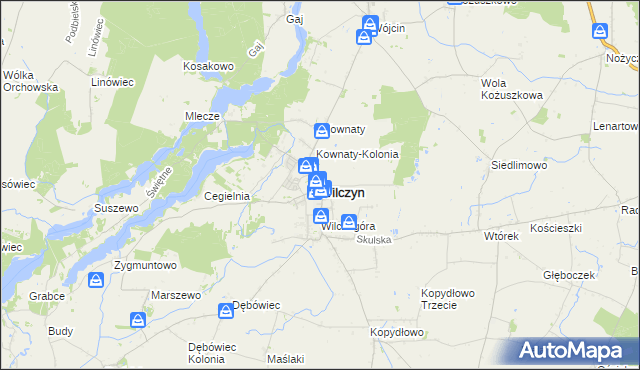 mapa Wilczyn powiat koniński, Wilczyn powiat koniński na mapie Targeo