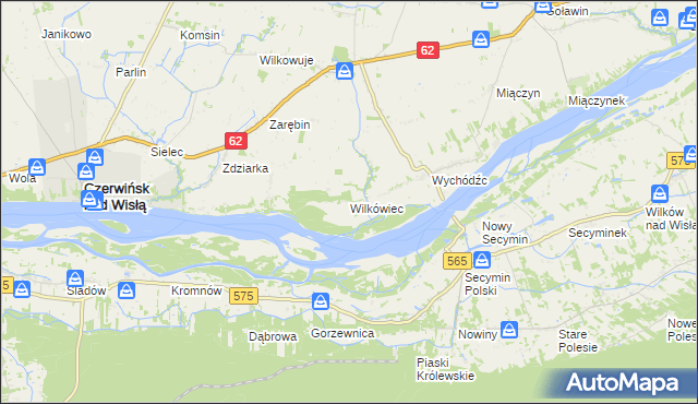 mapa Wilkówiec, Wilkówiec na mapie Targeo