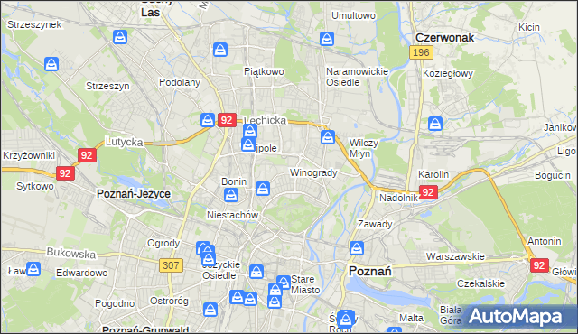 mapa Winogrady, Winogrady na mapie Targeo