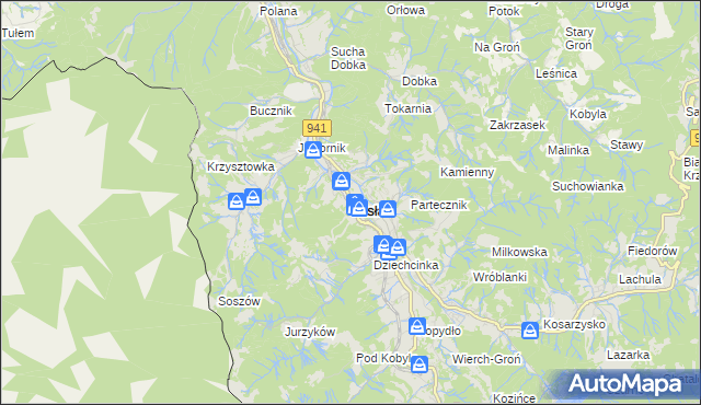 mapa Wisła, Wisła na mapie Targeo